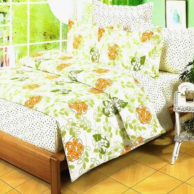 Blancho Bedding - [Summer Leaf] 100% Cotton 4PC Duvet Cover Set (Full Size)(Comforter not included)