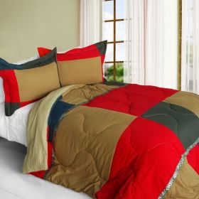 [Delicious Cake] Quilted Patchwork Down Alternative Comforter Set (Twin Size)