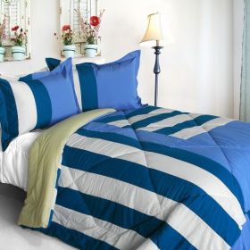 [Friendly Katy] Quilted Patchwork Down Alternative Comforter Set (Twin Size)