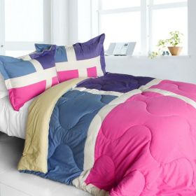 [Nice Tamil] Quilted Patchwork Down Alternative Comforter Set (Full/Queen Size)