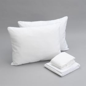 Essentials Bedding Bundle Twin Long: Pillow, Sheet Set, Mattress Protector