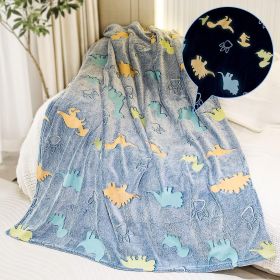 Glow In The Dark Throw Blanket, Blanket For Girls, Luminous Kids Blanket, Soft Blankets For 3,4,5,6,7,8,9,10 Year Old Girl Birthday Christmas Thanksgi (Color: Blue)