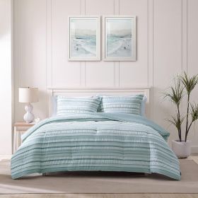 Duvet Cover Set, Cotton Bedding with Matching Shams & Button Closure, All Season Home Decor (Clearwater Cay Blue,) (Color: King Duvet)